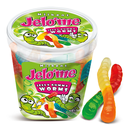 Jelo'me Fruit Flavored Gummy Worms Candy